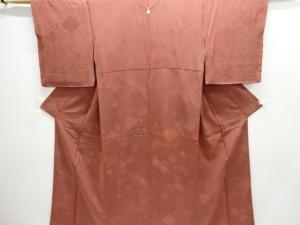 石畳模様織り出し一つ紋色無地着物